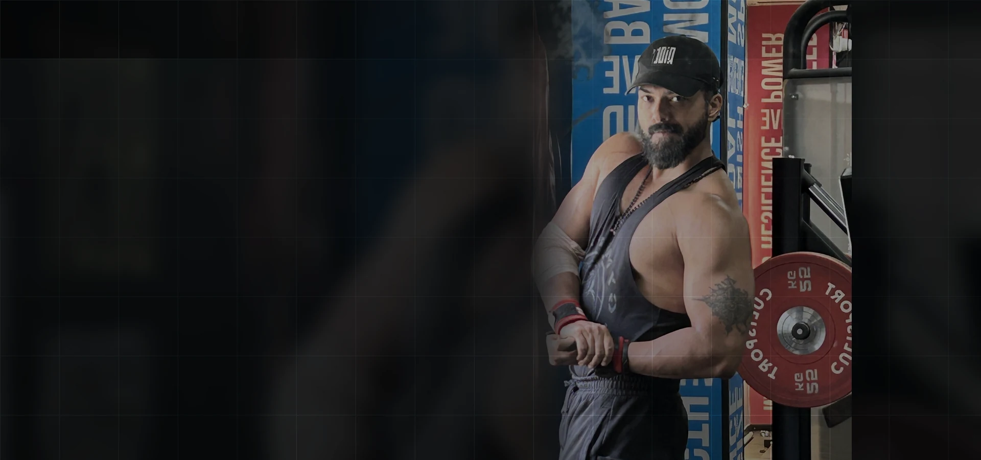 Gym portrait of Jinith R S training